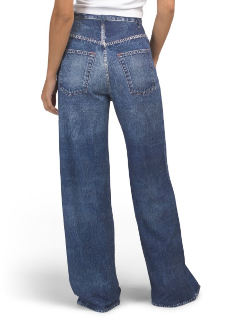 ELAN Wide Leg Faux Denim Pants - Picture 2 of 3